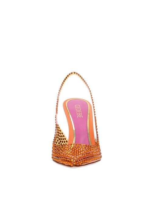 Décolleté Slingback modello STELLA 105 in raso jelly e strass GEDEBE | STELLA SLINGBACK 105ARANCIO